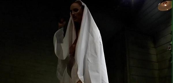  Stockinged nun pussylicked before fingering